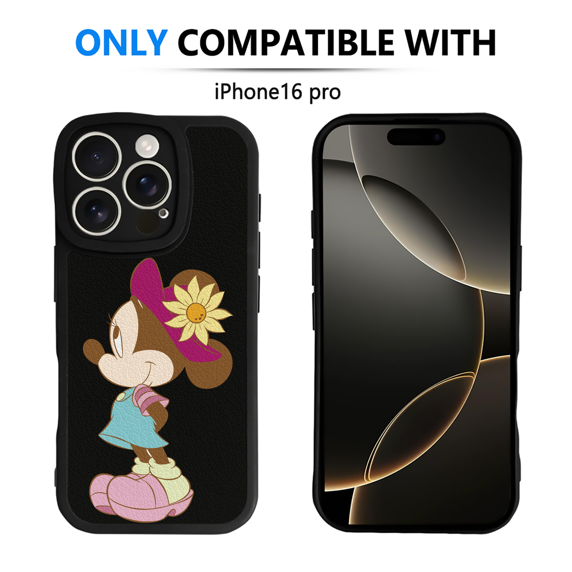 （画像用） ミッキーマウス Mickey Mouse 【iPhone 16シリーズ対応】シリコンスマホケース（レザー調） 材質：シリコン